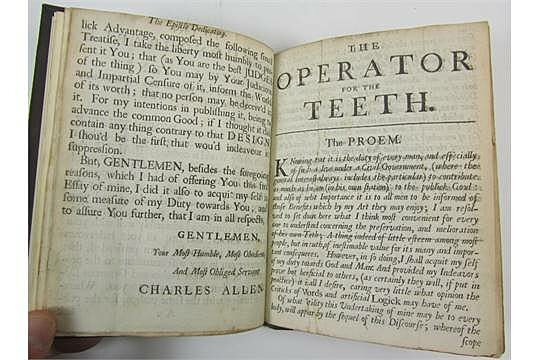 Fue publicado el primer texto en odontología en inglés por Charles Allen “The Operator for Teeth”. Esto significó un gran avance, pues ahora ya se contaba con documentación escrita y daba una mayor facilidad de acceso al conocimiento