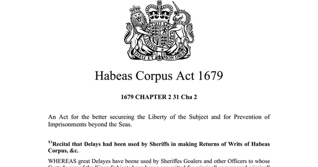 Habeas Corpus Act. 1679