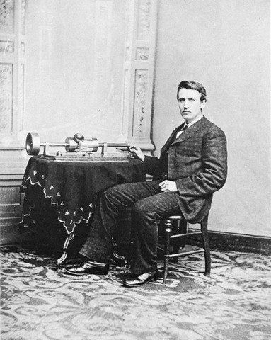 Edison created the first iridescent lamp.