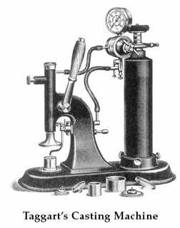 William Taggart inventa una máquina de fundición de “cera perdida”, lo que permite a los dentistas hacer rellenos de fundición de precisión.