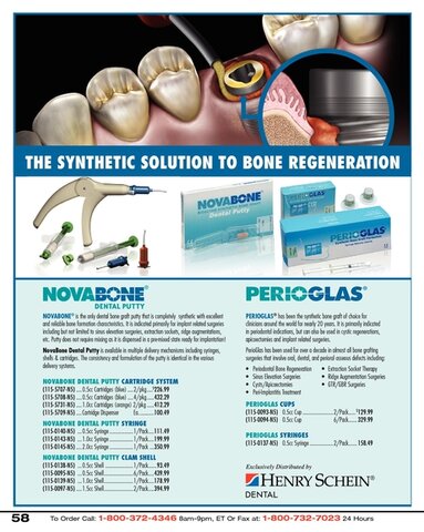 Indicaciones adicionales para el uso de PerioGlas fueron aprobadas por la FDA, incluyendo el uso en sitios de extracción de órganos dentarios y para el aumento de la cresta alveolar