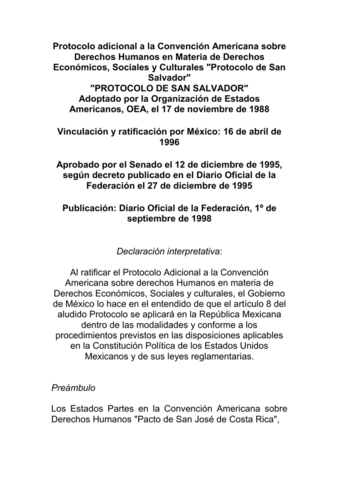 Protocolo adicional protocolo San José
