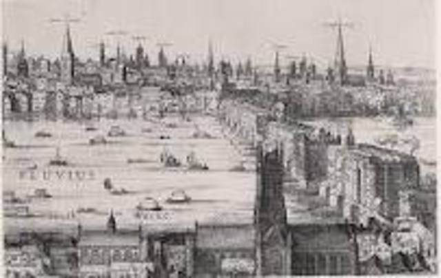 when he went to londen