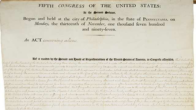 The Alien and Sedition Acts are Passed