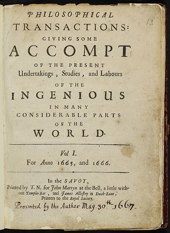Walter Pope publica Philosophical transactions
