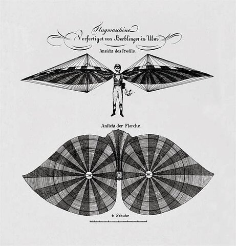 Albrecht Berblinger constructed an ornithopter