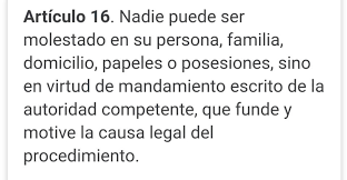Artículo 16 Constitucional