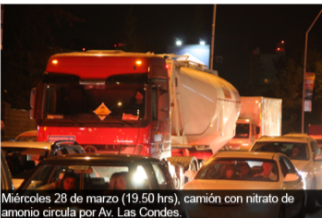 Derrame tóxico de camión de Anglo American pone en riesgo agua potable del sector oriente de Santiago. Chile.