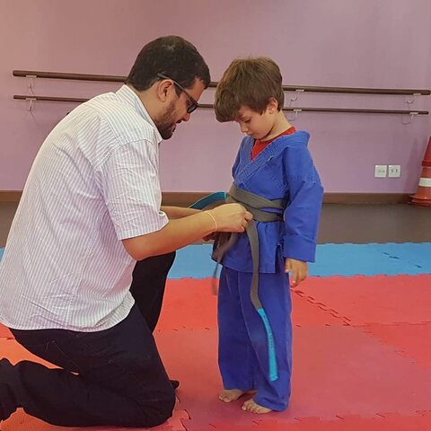 Troca de faixa judô