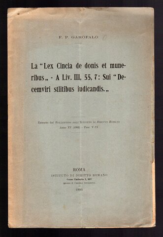 Lex Cincia de donis et muneribus