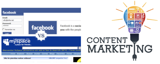 MySpace y Facebook, y Content Marketing.