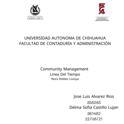 Timeline: Linea del Tiempo Acontecimientos Jose Luis Alvarez Rios , Delma Sofia Castillo Lujan