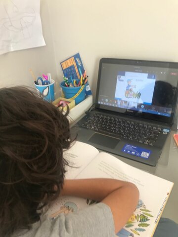 Em 2020 comecei a ter aulas on-line no Marista por causa da Pandemia