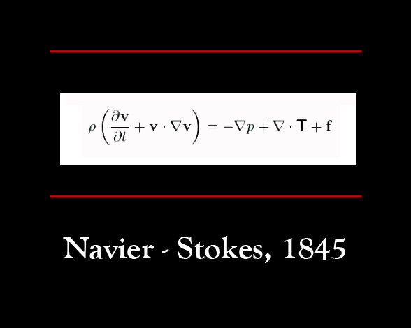 Ecuación de Navier-Stokes por Claude-Louis Henri Navier y George Gabriel Stokes