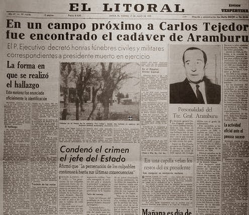 Secuestro y Asesinato Pedro Eugenio Aramburu  1970