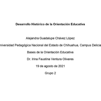 Timeline: Desarrollo Histórico de la Orientación Educativa