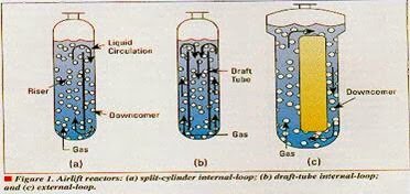 Primeros biorreactores neumáticos por columna de burbujas