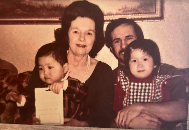 Grandma watching us when we were kids