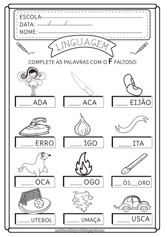 ATIVIDADE: COMPLETE OS NOMES