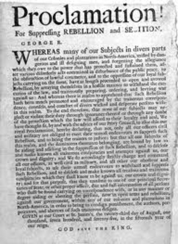 Proclamation for Suppressing Rebbellion and Sedition