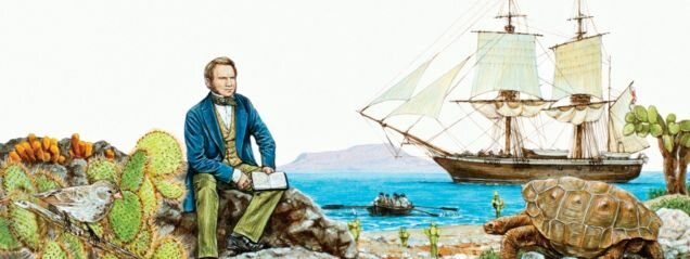 Darwin visits the Galapagos Islands