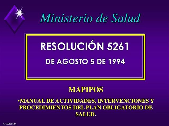 Resolución 5261 de 1994: MAPIPOS
