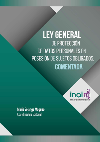 Publicación de la Ley General de Protección de Datos Personales en Posesión de Sujetos Obligados.