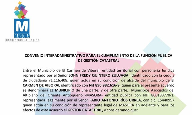 CONVENIO INTERADMINISTRATIVO PARA EL CUMPLIMIENTO DE LA FUNCIÓN PÚBLICA DE GESTIÓN CATASTRAL