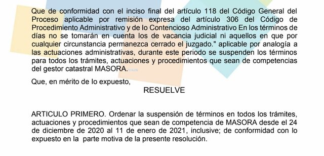 Cierre del sistema de gestión Catastro-Pro