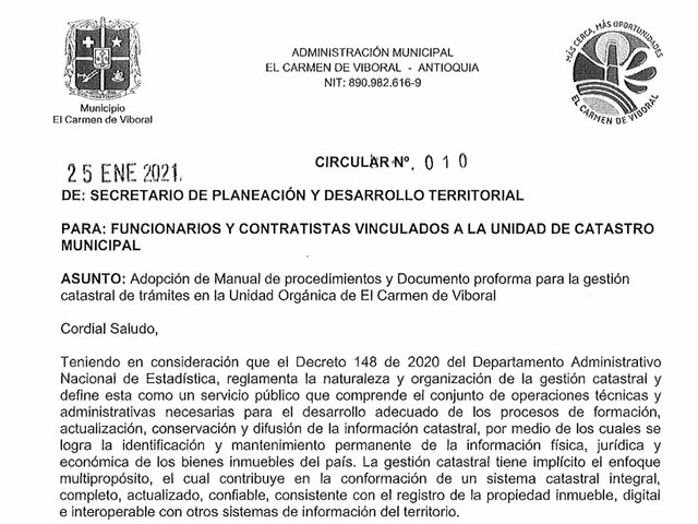 Adopción de procedimientos y herramientas de gestión por parte del municipio