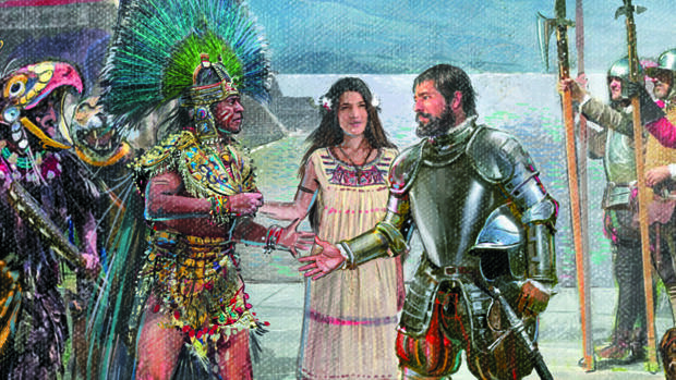 Encuentro de Cortés y Moctezuma