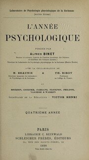 L’Année Psychologique,