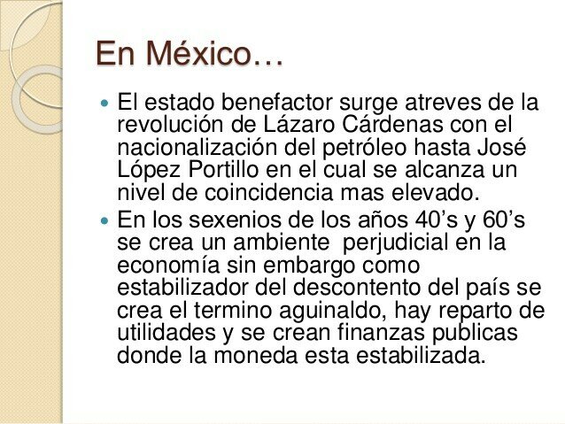 Estructuración del Estado benefactor