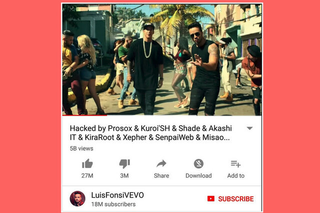 La plataforma YouTube fue "hackeada"