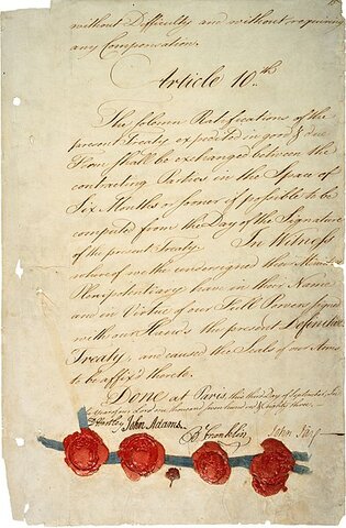 Treaty Of Paris Signed