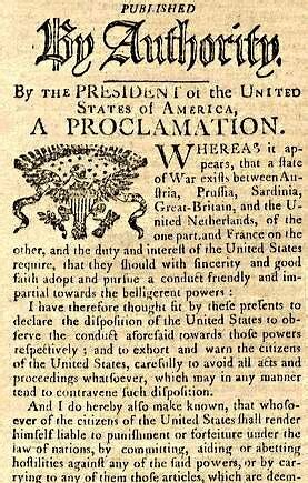 Washington’s Proclamation of Neutrality