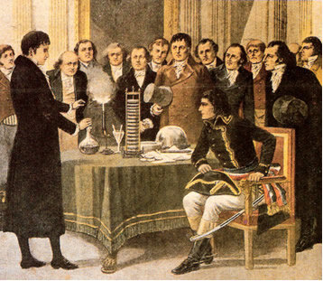 Alessandro Volta faz a primeira bateria (conhecida como Pilha Voltaica)