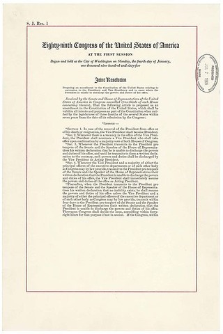 25th Amendment - presidential succession