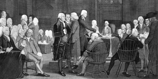Issuing the Declaration of Independence