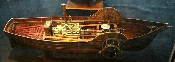 Primer intento de barco de vapor.