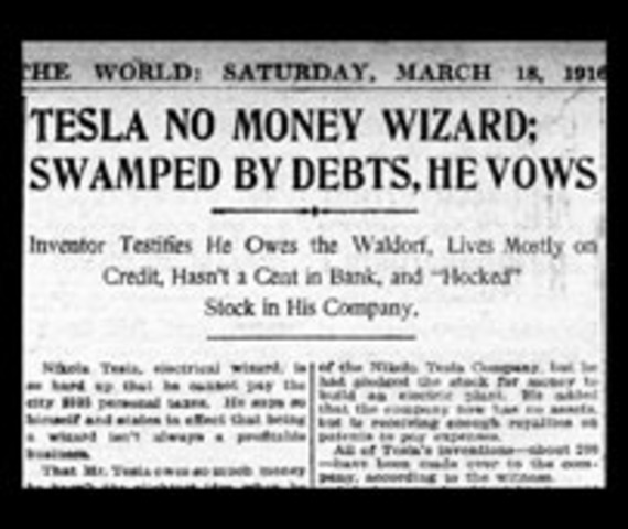 Tesla declares bankruptcy