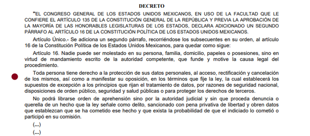6ta Reforma articulo 16
