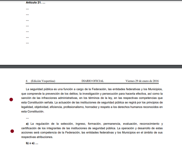 6ta Reforma articulo 21