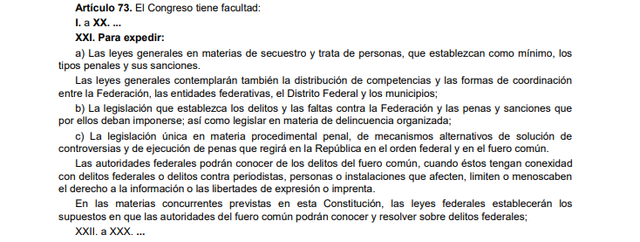 68a Reforma articulo 73