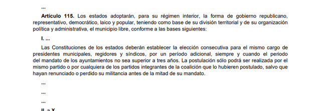 14a Reforma articulo 115