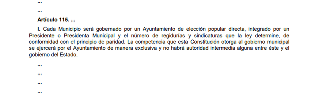 16a Reforma articulo 115