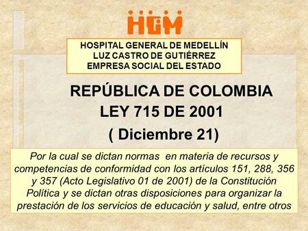 Ley 715 de 2001