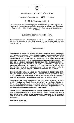 RESOLUCIÓN 0425