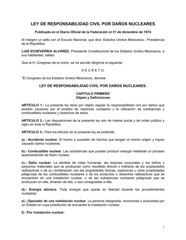 Ley de Responsabilidad Civil por daños nucleares