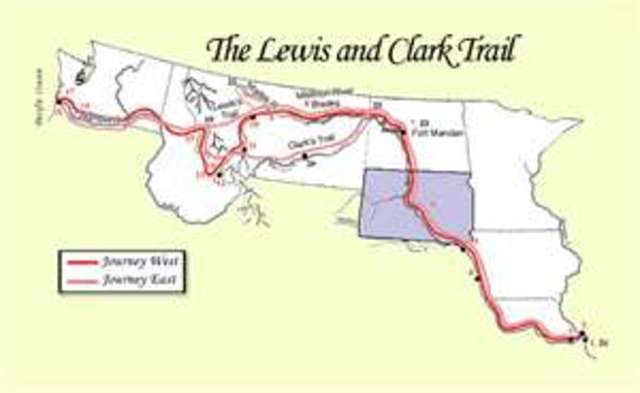 Sacagawea helps lead the expedition to the Pacific Ocean.